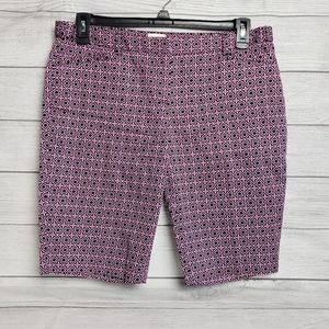 Laundry‎ by Shelli Segal Neon Purple Black White Bermuda Shorts Women's 10